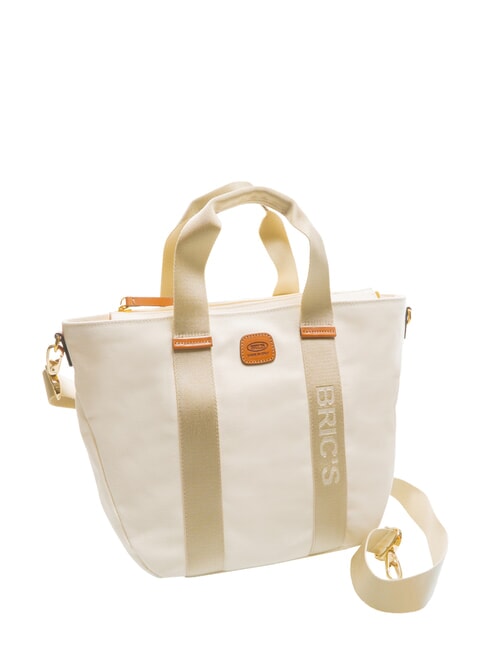 SORRENTO LUDOVICA Borsa shopping a mano in canvas PANNA - Borse Donna