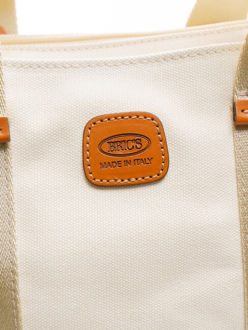 SORRENTO LUDOVICA Borsa shopping a mano in canvas PANNA - Borse Donna