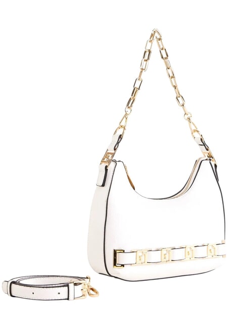 DORIS Borsa a spalla con loghi in metallo white - Borse Donna