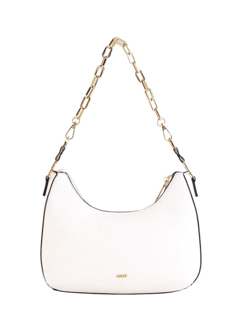 DORIS Borsa a spalla con loghi in metallo white - Borse Donna