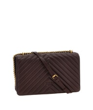 PINKO CLASSIC LOVE ONE Borsa in pelle nappa uva di catawba-antique gold - Borse Donna - 2