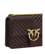 PINKO CLASSIC LOVE ONE Borsa in pelle nappa uva di catawba-antique gold - Borse Donna - 3