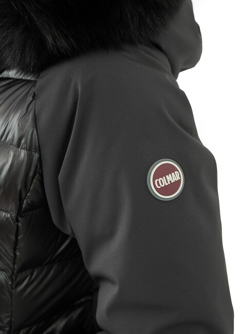 PURENESS Piumino bi-material con cappuccio black - Piumini Donna