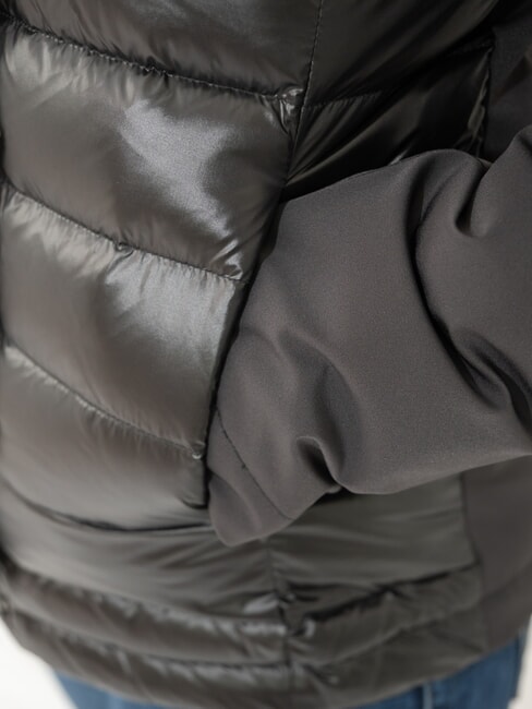 PURENESS Piumino bi-material con cappuccio black - Piumini Donna