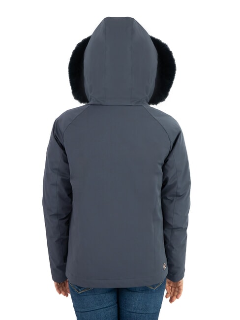 PURENESS Piumino bi-material con cappuccio navy blue - Piumini Donna