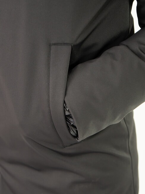 PURENESS Piumino lungo con cappuccio black - Piumini Donna