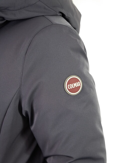 PURENESS Piumino bi-material con cappuccio navy blue - Piumini Donna