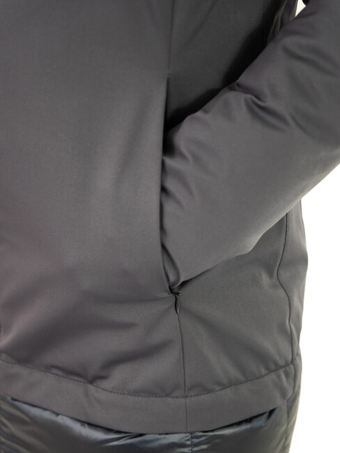 PURENESS Piumino bi-material con cappuccio navy blue - Piumini Donna