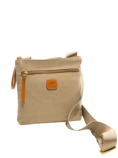 SORRENTO EMMA Borsa piatta a tracolla in canvas oliva - Borse Donna