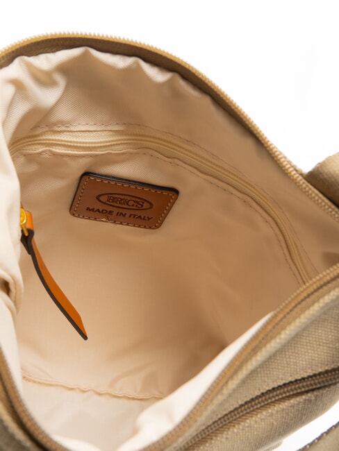 SORRENTO EMMA Borsa piatta a tracolla in canvas oliva - Borse Donna