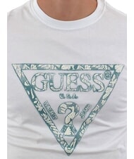 GUESS SS CN TRIANGLE T-Shirt in cotone purwhite - T-shirt Uomo - 3