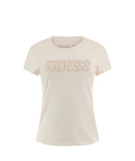 GUESS SS PONY HAIR R5 T-Shirt in cotone cremwhi - T-shirt e Top Donna - 4
