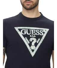 GUESS SS CN TRIANGLE T-Shirt in cotone smartblue - T-shirt Uomo - 3
