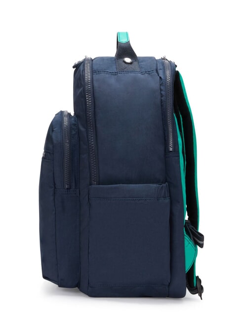 SEOUL Zaino con tasca porta pc 15" blue green block - Zaini Scuola & Tempo Libero