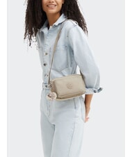 KIPLING ABANU S Borsa a tracolla signature beige embossed - Borse Donna - 5