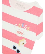 GUESS KIDS T-shirt a strisce white and fuchsia st - T-shirt Bambino - 3