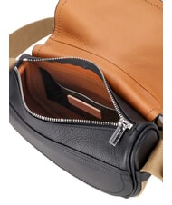 COCCINELLE RAQUEL S Borsa piccola in pelle martellata con tracolla logata noir/cuir - Borse Donna - 5