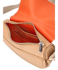 COCCINELLE RAQUEL S Borsa piccola in pelle martellata con tracolla logata skin/gazpacho - Borse Donna - 5