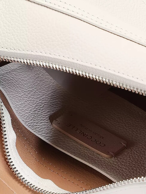 RAQUEL S Borsa piccola in pelle martellata con tracolla logata blanco/skin - Borse Donna