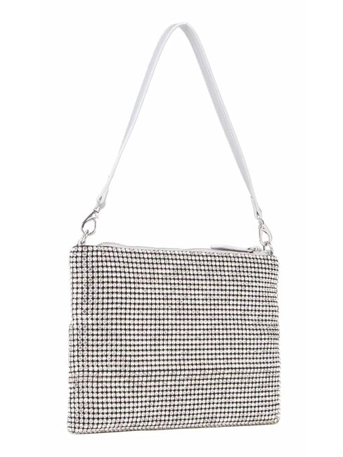 NABILAH Pochette con strass e tracolla argento - Borse Donna