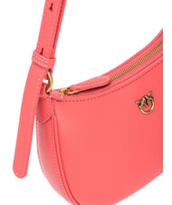 PINKO HALF MOON BABY Borsa a spalla in pelle coral. speziato-antique gold - Borse Donna - 3