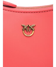 PINKO HALF MOON BABY Borsa a spalla in pelle coral. speziato-antique gold - Borse Donna - 4