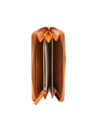 BORBONESE LETTERING PLATE Portafoglio zip around in pelle tangerine - Portafogli Donna - 2