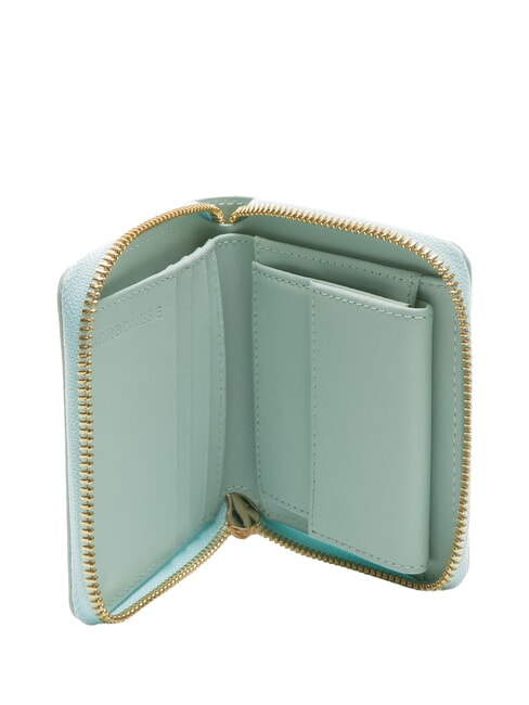 LETTERING Portafoglio zip in pelle marine - Portafogli Donna