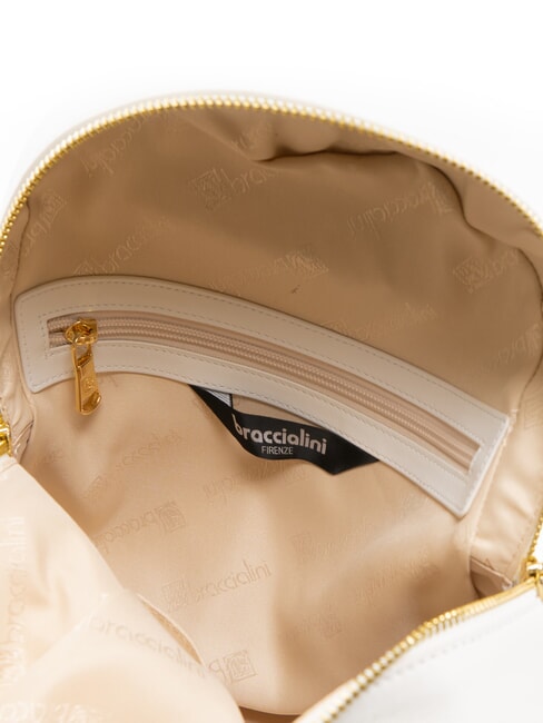 NORA Zaino in pelle con catenine bianco - Borse Donna