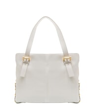 BRACCIALINI NORA Borsa shopping in pelle con fibbie bianco - Borse Donna - 4