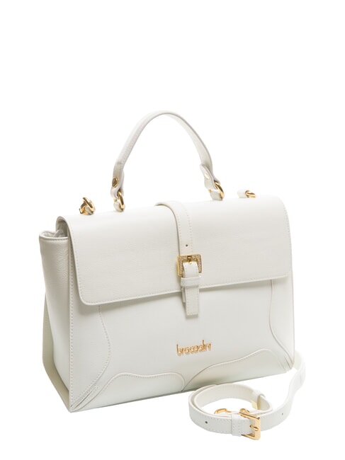 HELLEN Borsa cartelletta in pelle con fibbia bianco - Borse Donna