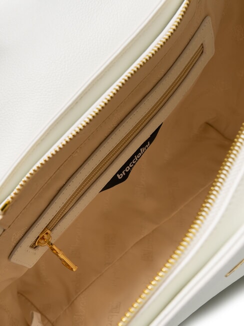 HELLEN Borsa cartelletta in pelle con fibbia bianco - Borse Donna