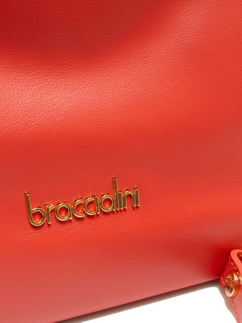 SOFIA Borsa a mano in pelle con fiorellini rosso - Borse Donna