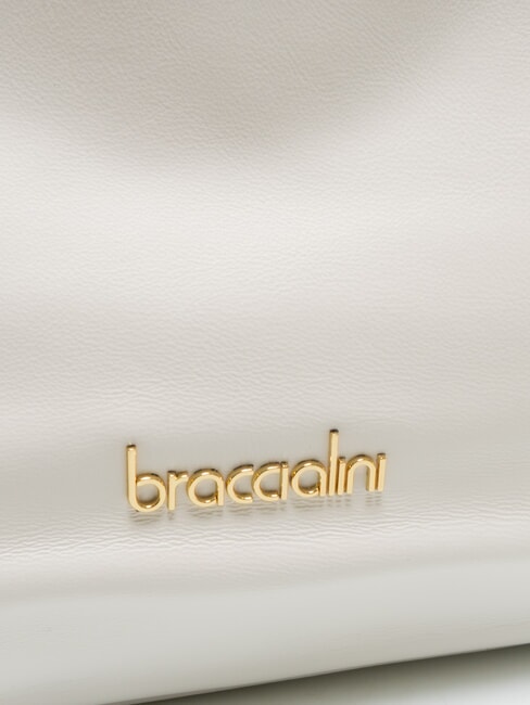 SOFIA Borsa a mano in pelle con fiorellini bianco - Borse Donna