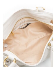 BRACCIALINI SOFIA Borsa a mano in pelle con fiorellini bianco - Borse Donna - 6