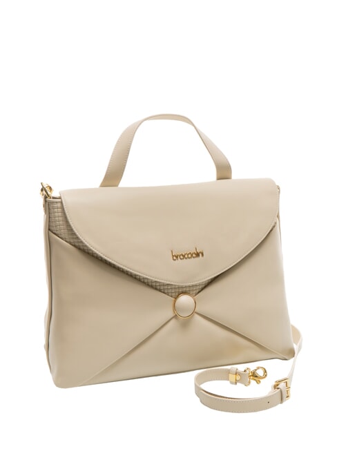NAOMI Borsa a cartelletta in pelle beige - Borse Donna