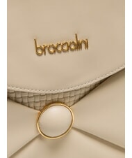 BRACCIALINI NAOMI Borsa a cartelletta in pelle beige - Borse Donna - 3