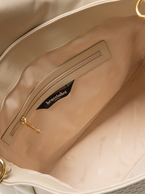 NAOMI Borsa a cartelletta in pelle beige - Borse Donna