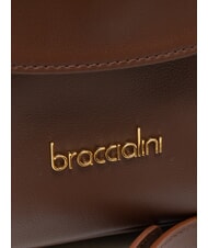 BRACCIALINI SOFIA Borsa a mano in pelle con fiore marrone - Borse Donna - 3