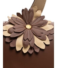 BRACCIALINI SOFIA Borsa a mano in pelle con fiore marrone - Borse Donna - 4