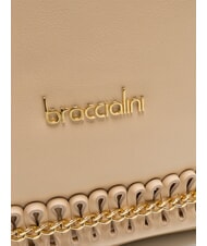 BRACCIALINI NAOMI Borsa a spalla in pelle con catena beige - Borse Donna - 3