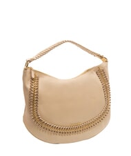 BRACCIALINI NAOMI Borsa hobo in pelle con catena beige - Borse Donna - 2