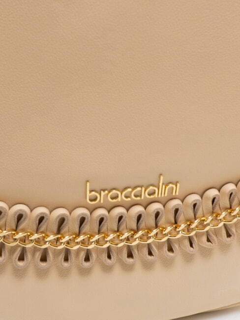 NAOMI Borsa hobo in pelle con catena beige - Borse Donna