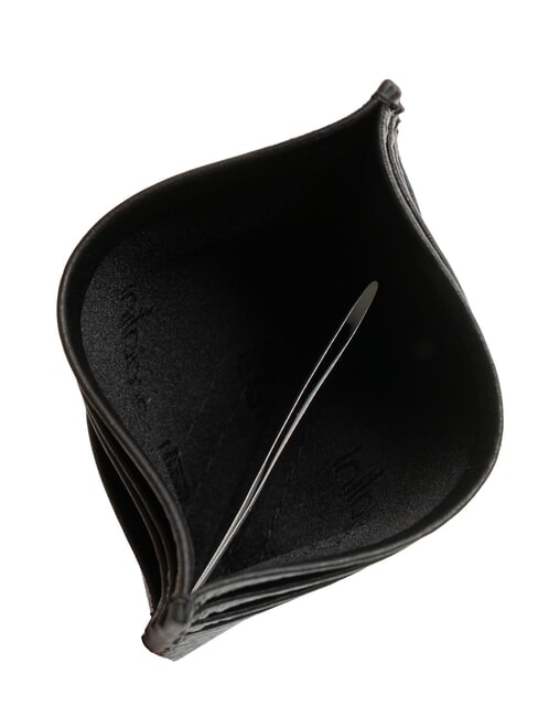 BASIC Porta carte in pelle logo metallico nero - Portafogli Donna