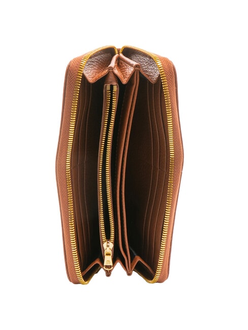 BASIC Portafoglio grande zip around pelle marrone - Portafogli Donna