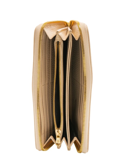 BASIC Portafoglio grande zip around pelle beige - Portafogli Donna