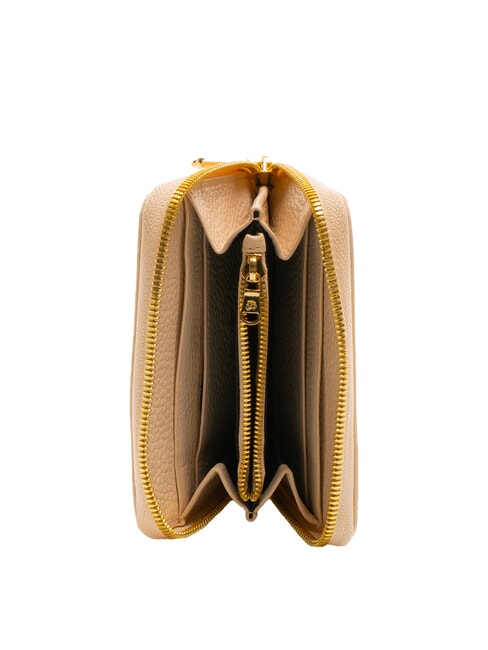 BASIC Portafoglio piccolo zip around pelle beige - Portafogli Donna