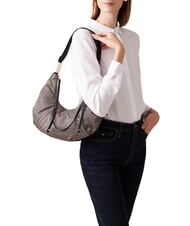 BORBONESE FOLD  Borsa morbida a tracolla OP/NATURALE/NERO - Borse Donna - 5