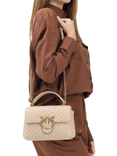 LOVE LADY PUFF Mini Bag a mano, con tracolla beige-grigio fumo-antique gold - Borse Donna
