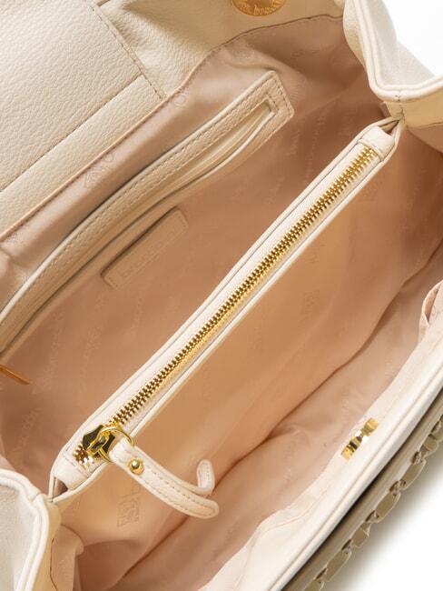 GISELLE Borsa a spalla con logo metallico beige - Borse Donna
